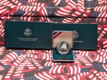 1995-S PROOF Civil War Battlefield Commemorative Silver Dollar in OGP 