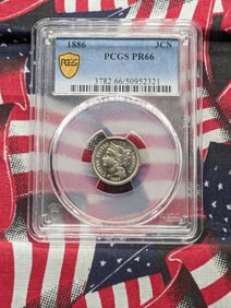 1886 PROOF Three Cent Nickel - PCGS PR66