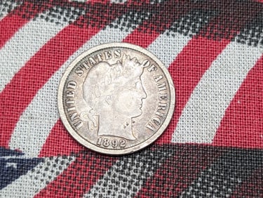 1892 Barber Silver Dime w/Full Liberty *FINE+*