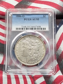 1886-O Morgan Silver Dollar - PCGS AU55