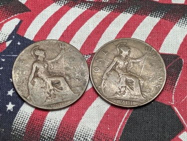 1913 & 1914 Great Britain Large Cents 