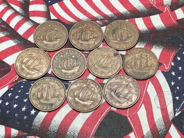 (10) 1940's Mixed Date Great Britain Large Cents 