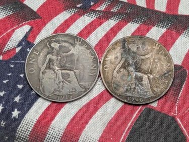 1915 & 1916 Great Britain Large Cent 