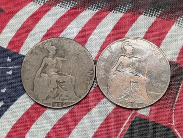 1914 & 1915 Great Britain Half Cents 