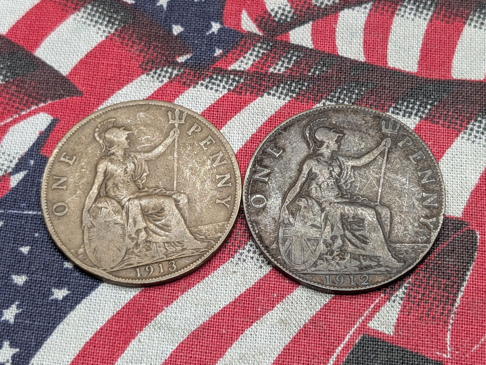 1912 & 1913 Great Britain Large Cents  (1 of 2)