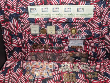 HUGE! Grab Bag of Various Vintage & Modern U.S. Coins, & Tokens - Including Three 1 Oz. Each .999 FI
