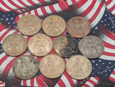 (10) Great Britain Large Cents (4) 1964, (4) 1963, (1) 1965, (1) 1967