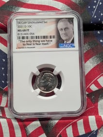 2021-D Roosevelt Dime - NGC MS68 FT