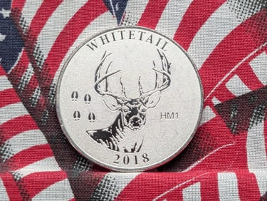 1 Oz. .999 FINE SILVER National Rifle Association - Whitetail Deer Designed Round