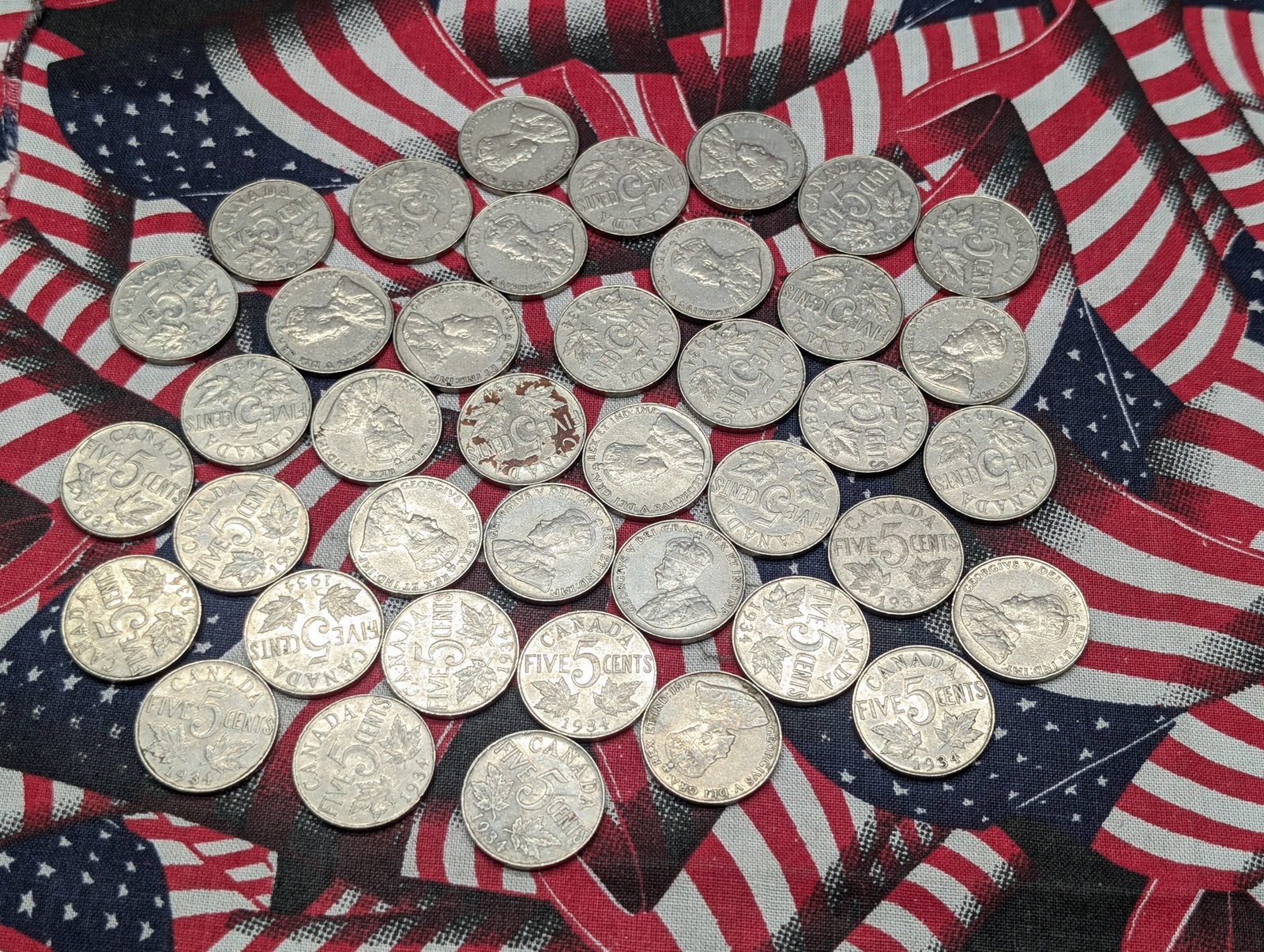 (40) 1934 Canadian Nickels : (40) 1934 Canadian Nickels