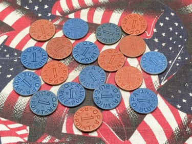 (19) Ration Tokens OPA Red & Blue Point