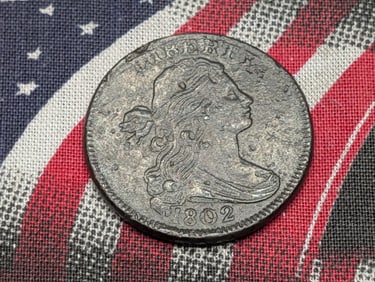 *AU DETAILS* 1802 Draped Bust Large Cent
