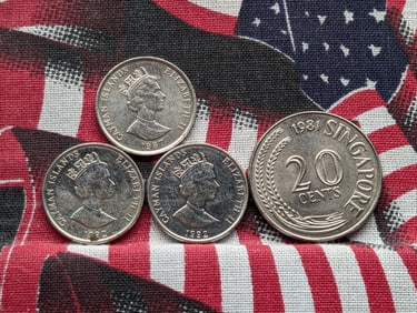 (4) Foreign Coins Singapore and Cayman Islands