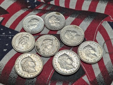 (9) Swiss Coins 