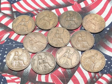 (11) 1940's Great Britain Large Cents 