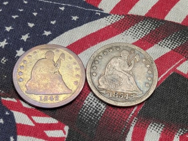 1842-O & 1854 Seated Liberty Quarters (2 PCS)