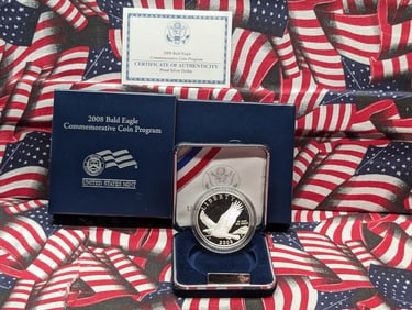 2008-P PROOF Bald Eagle Commemorative Silver Dollar in OGP w/ COA