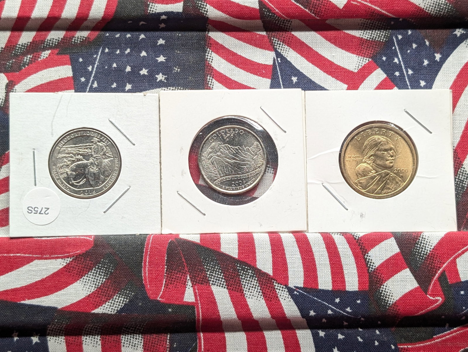 2000-P Sacagawea Dollar, 2006-D Colorado State Quarter, 2016-D Theodore Roosevelt Quarter : 2000-P Sacagawea Dollar, 2006-D Colorado State Quarter, 2016-D Theodore Roosevelt Quarter