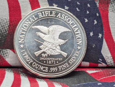 1 Oz. .999 FINE SILVER National Rifle Association Designed Round