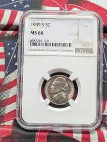 1949-S Jefferson Nickel - NGC MS66