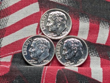 1953, 1954 & 1956 Roosevelt Silver Dimes *ALL PROOF* (3 PCS)