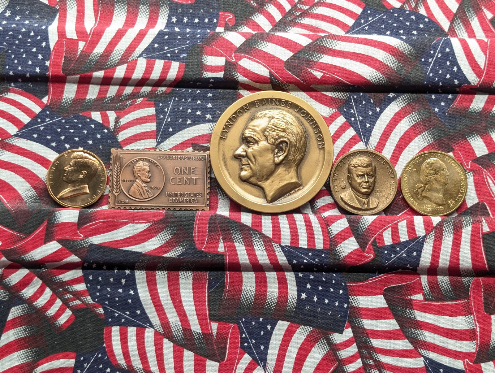 Lot of 5 Various Presidential Commemorative Bronze Medals: Lot of 5 Various Presidential Commemorative Bronze Medals