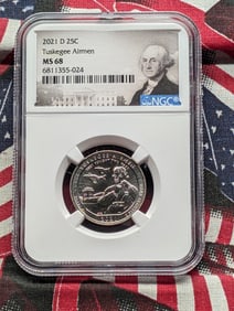 2021-D Tuskegee Airmen Quarter - NGC MS68