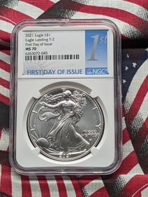 2021 Eagle Landing T-2 American Silver Eagle - NGC MS70 *First Day of Issue*