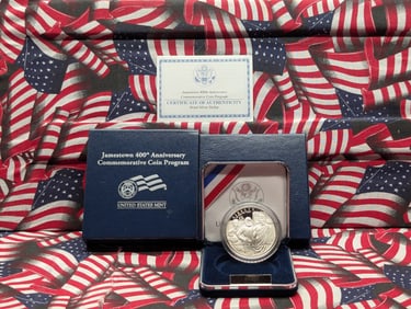 2007-P PROOF Jamestown 400th Anniv. Commemorative Silver Dollar in OGP w/ COA