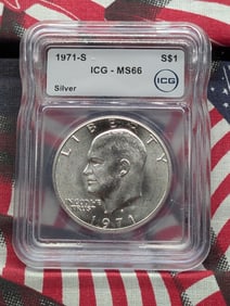 1971-S Eisenhower Silver Dollar - ICG Cert. MS66
