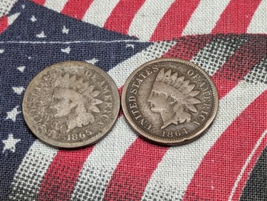 1864 & 1865 Indian Head Cents (2 PCS)