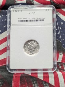 1925-S Mercury Dime - NCG Cert. AU55 