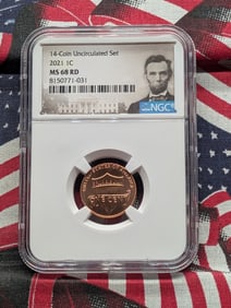 2021 Lincoln Shield Cent - NGC MS68 RD