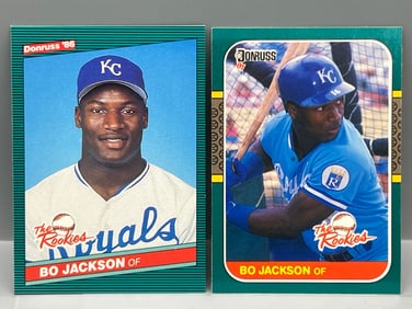 1986 & 1987 Donruss The Rookies Bo Jackson RCs #38 & #14