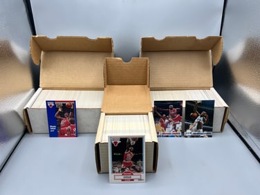 Lot of (3) 1990s Basketball Complete Sets - 1990 Fleer, 1991 Fleer, & 1993 Hoops