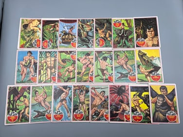 Lot of (22) 1966 Topps Tarzan Trading Cards - Varying Conditions