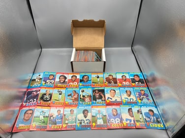 1971 Topps Football Near Complete 196/263 Card Partial Set W/ Many Stars - Appears Mostly Lower To