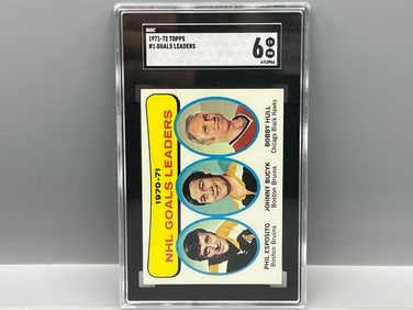 1971-72 Topps NHL Goals Leaders Esposito/Bucyk/Hull #1 SGC EX-NM 6