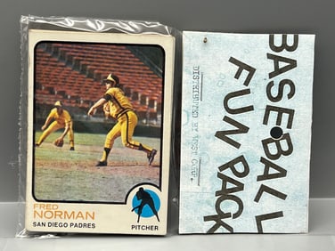 West Corp. Baseball Cello Fun Pack Repack 1973 Topps Unopened Pack - Nolan Ryan On Back