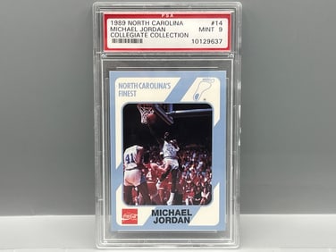 1989 North Carolina Collegiate Collection Michael Jordan #14 PSA Mint 9