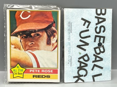 West Corp. Baseball Cello Fun Pack Repack 1976 Topps Unopened Pack - Pete Rose On Front
