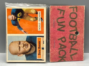 West Corp. Football Cello Fun Pack Repack 1957 Topps Unopened Pack - Paul Hornung RC On Back