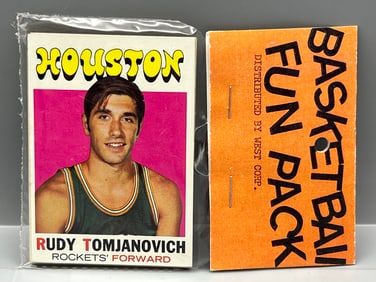 West Corp. Basketball Cello Fun Pack Repack 1971-72 Topps Unopened Pack - Rudy Tomjanovich RC On