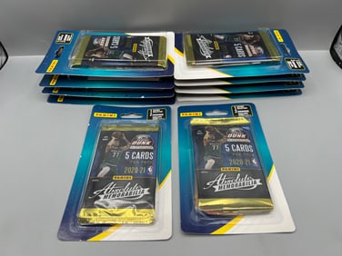 Lot of (10) 2020-21 Panini Absolute Basketball Factory Sealed Blister Packs