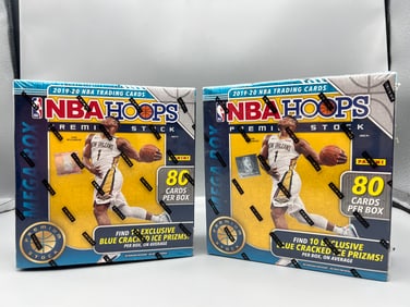 Lot of (2) 2019-20 Panini Hoops Premium Stock Basketball Factory Sealed Mega Boxes