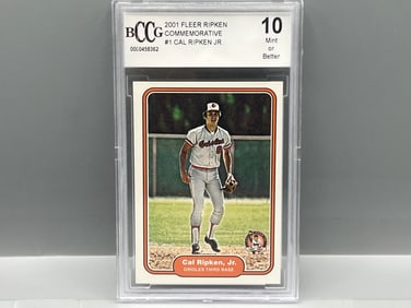 2001 Fleer Cal Ripken Jr. Commemorative Rookie Reprint #1 BCCG Mint or Better 10