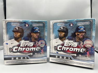 Lot of (2) 2021 Topps Chrome Baseball Factory Sealed Mega Boxes