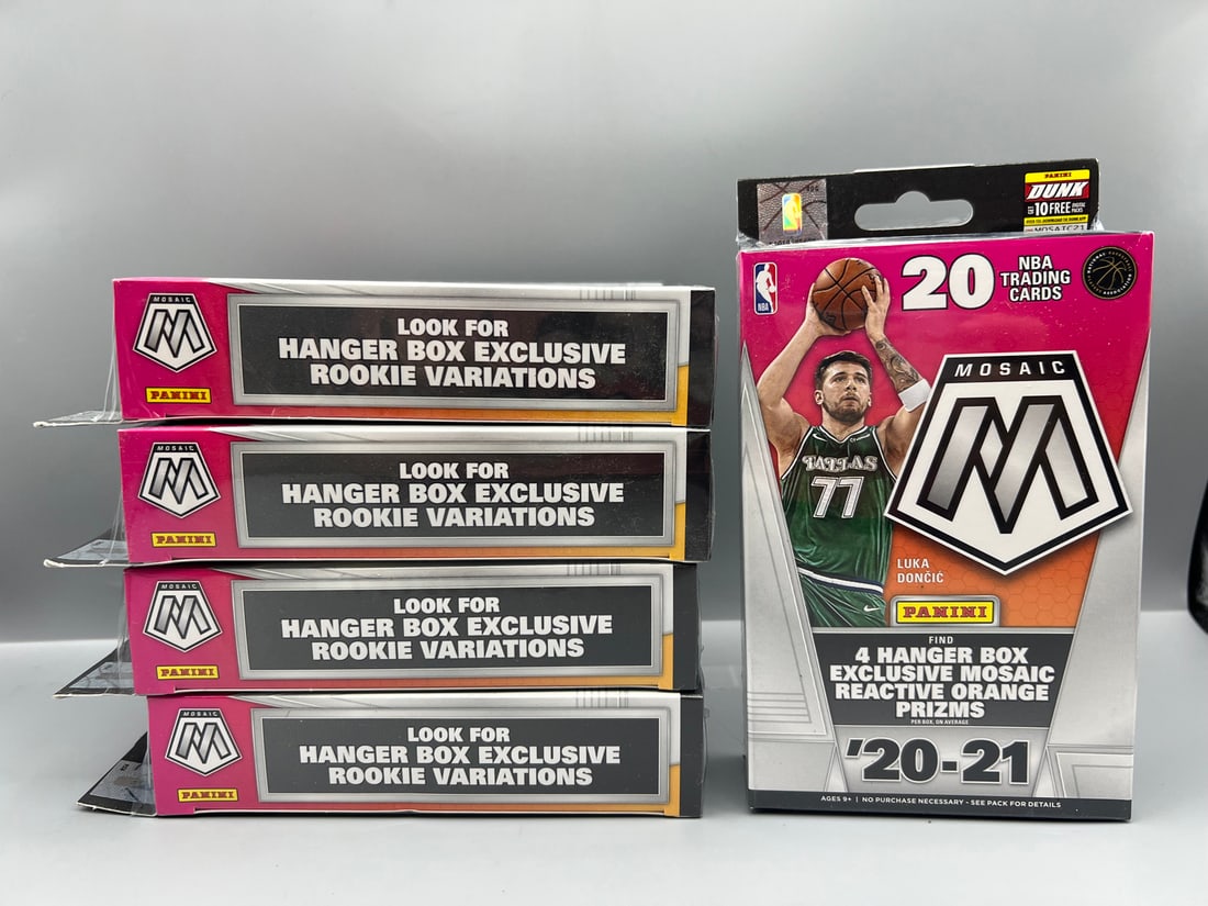 Lot of (5) 2020-21 Panini Mosaic Basketball Factory Sealed Hanger Boxes: Lot of (5) 2020-21 Panini Mosaic Basketball Factory Sealed Hanger Boxes