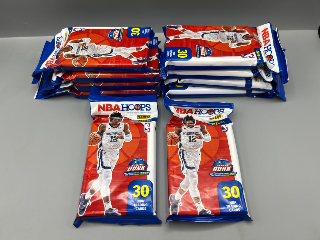 Lot of (10) 2020-21 Panini NBA Hoops Basketball Factory Sealed Value Packs (1 of 2)