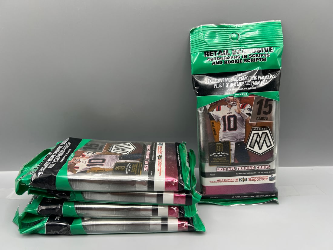 Lot of (5) 2022 Panini Mosaic Football Factory Sealed Value Packs: Lot of (5) 2022 Panini Mosaic Football Factory Sealed Value Packs
